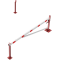 Swing barrier | with bracing tube and | pull rope reinforcement | to be fixed by plugs, hot-dip galvanized and red coated with white reflecting rings | Barrier arm length: 3500 mm | with triangular lock